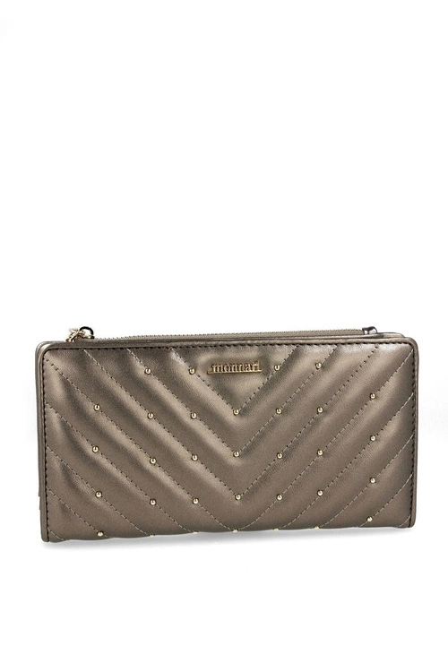 Portfel Damski MONNARI PUR0010-019 Pikowany Metaliczny