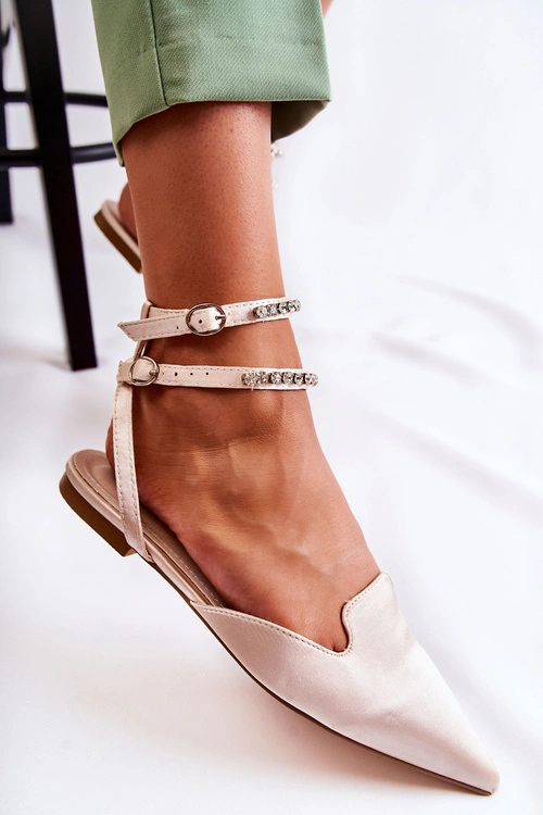 Damskie Sandały Z Noskiem W Szpic Beżowe Amisha