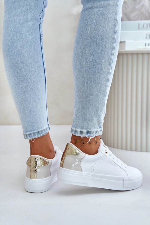 Ocieplane Trampki Damskie Na Platformie Big Star OO274A452 Białe