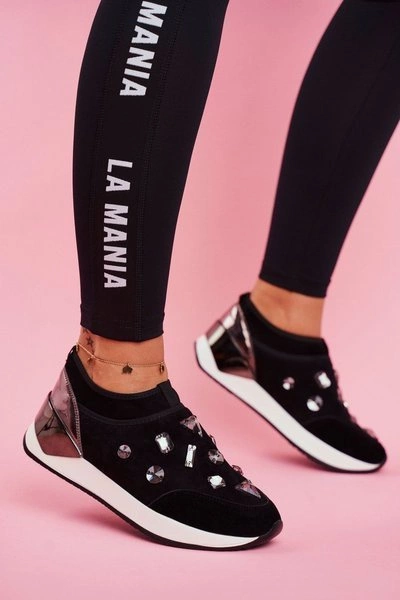 Sportowe Damskie Buty Z Kryształami Czarne Todo