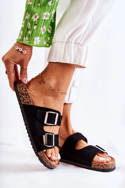 Damskie Klapki Wsuwane Czarne Misandei