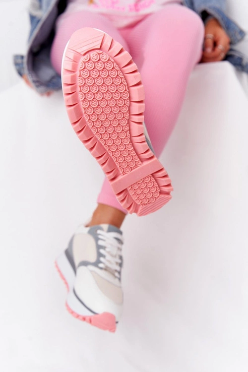 Skórzane Sportowe Buty Na Platformie GOE HH2N4008 Białe