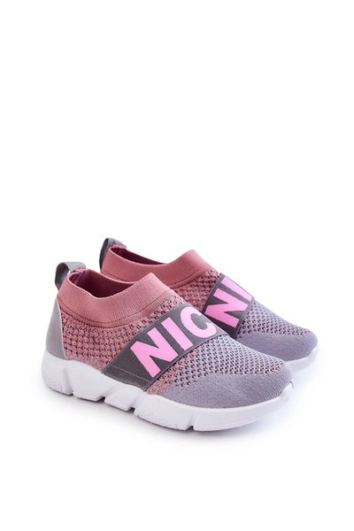 Dziecięce Sportowe Buty Wsuwane Różowo-Szare Cobby