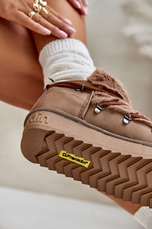 Niskie Śniegowce Na Platformie Z Futerkiem D.Franklin DFSH370011 Brązowe