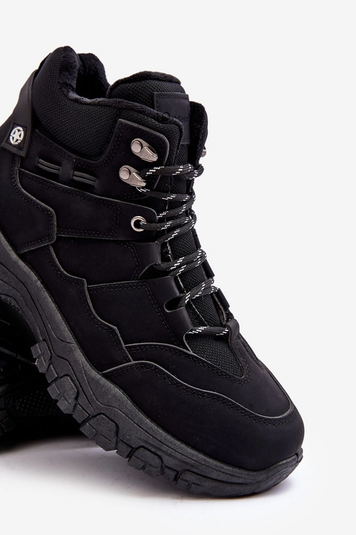 Buty Trekkingowe Trapery Męskie Ocieplane Czarne Thalinna