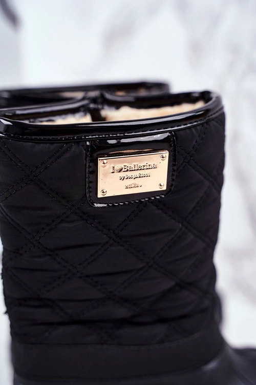 Dziecięce Śniegowce Ocieplone Futerkiem Czarne Mussi