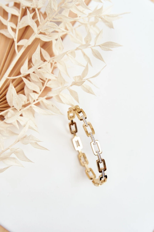 Bransoletka Damska Zdobiona Cyrkoniami Złota