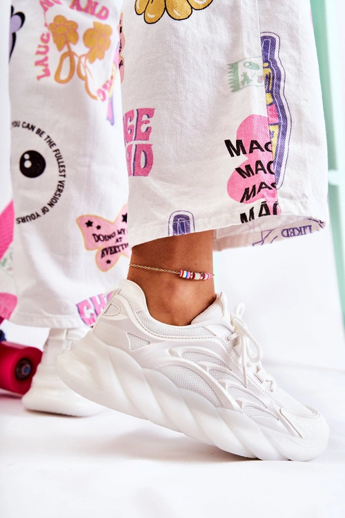 Modne Damskie Buty Sportowe Sneakersy Białe Sollero