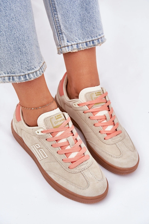 Zamszowe Buty Sportowe Sneakersy Damskie D.Franklin DFSH387005 Beżowe