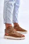 Damskie Sandały Z Cholewką Za Kostkę Camel Adonis