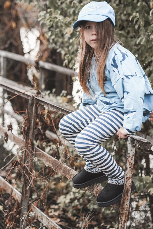 Kapcie Dziecięce Wsuwane Ocieplane Czarne Olivane