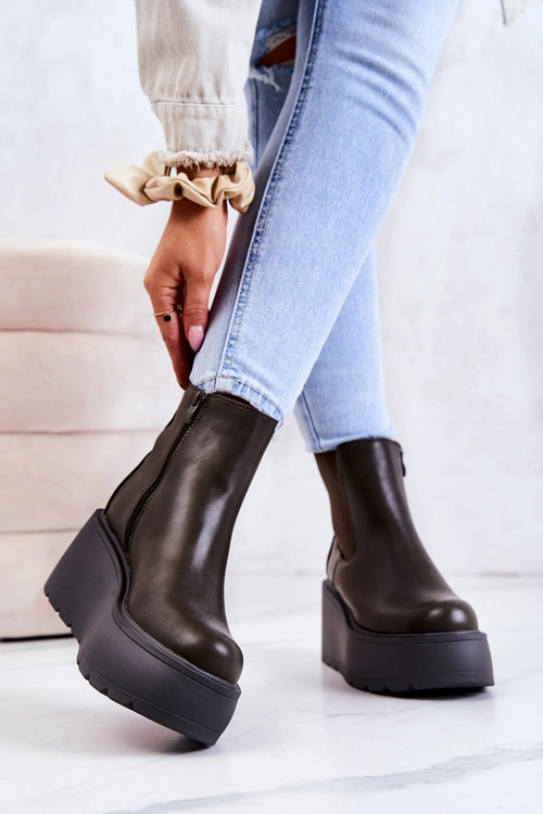 Ocieplane Botki Ciemnozielone Montiano