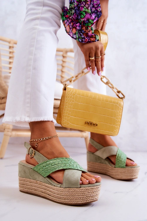 Damskie Sandały Na Platformie Zielone Emmalee