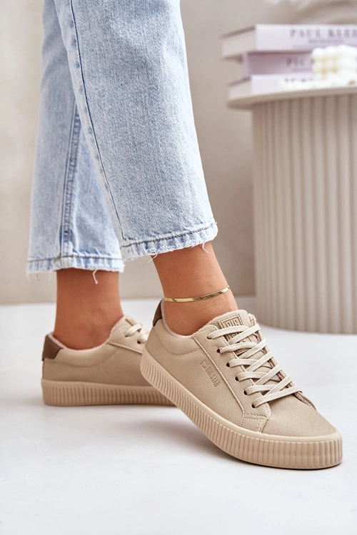 Ocieplane Trampki Damskie Big Star OO274A461 Beżowe