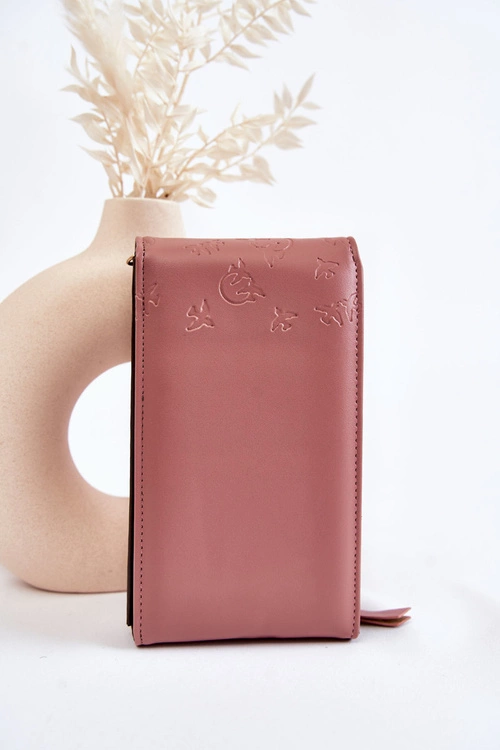 Modna Torebka Portfel 2w1 Z Tłoczeniem Różowa Savano