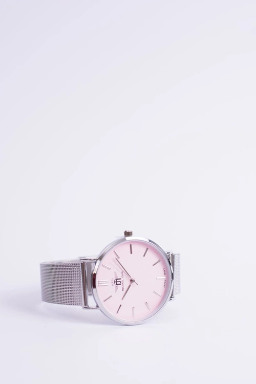 Damski Zegarek Michael John Florence Srebrno Różowy 40mm