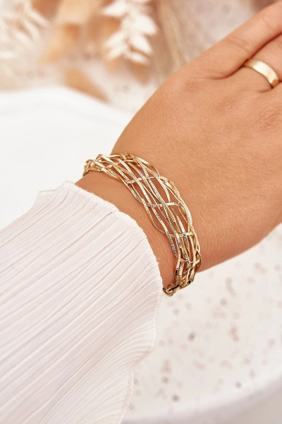 Bransoletka Sztywna Ze Stali Chirurgicznej Złota