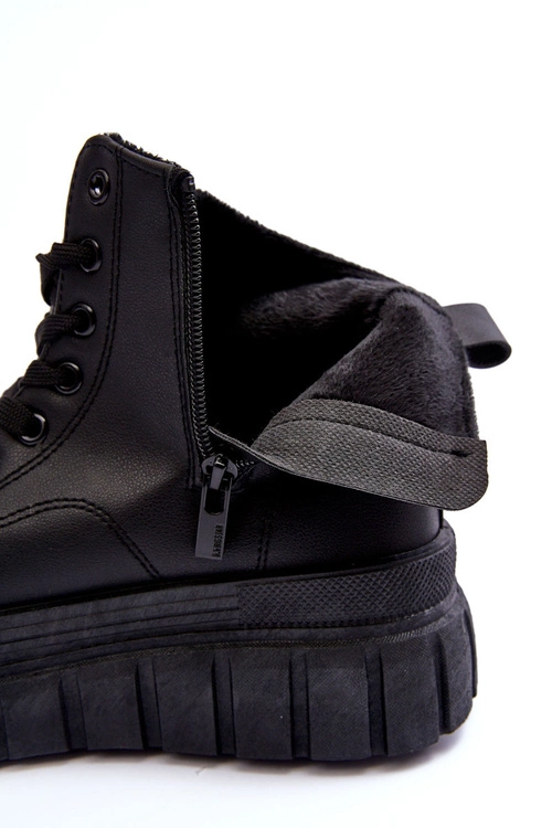 Ocieplane Skórzane Trampki Na Zamek Big Star MM274625 Czarne