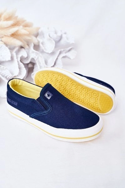 Dziecięce Wsuwane Tenisówki Slip-On Big Star HH374011 Granatowe