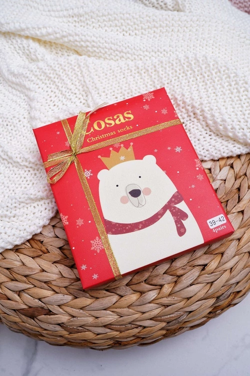 Damskie Skarpetki Zestaw 4 Pary Świąteczne DM-601