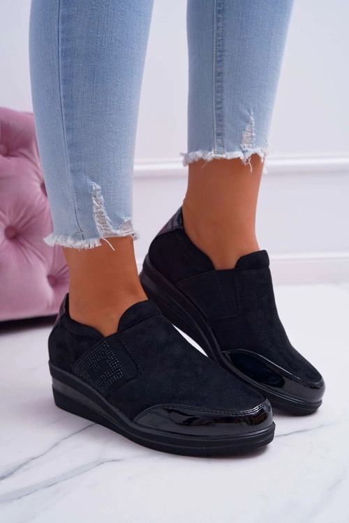 Sneakersy Na Koturnie Sergio Leone PB225 Czarne