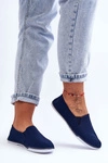 Damskie Tenisówki Slip-On Granatowe Versali