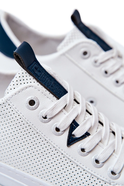 Męskie Skórzane Trampki Big Star JJ174226 Białe