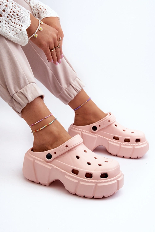 Klapki Damskie Piankowe Na Masywnej Podeszwie Różowe Witima