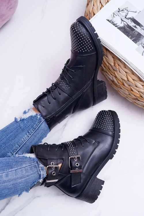 Botki Damskie Workery Czarne Aveley