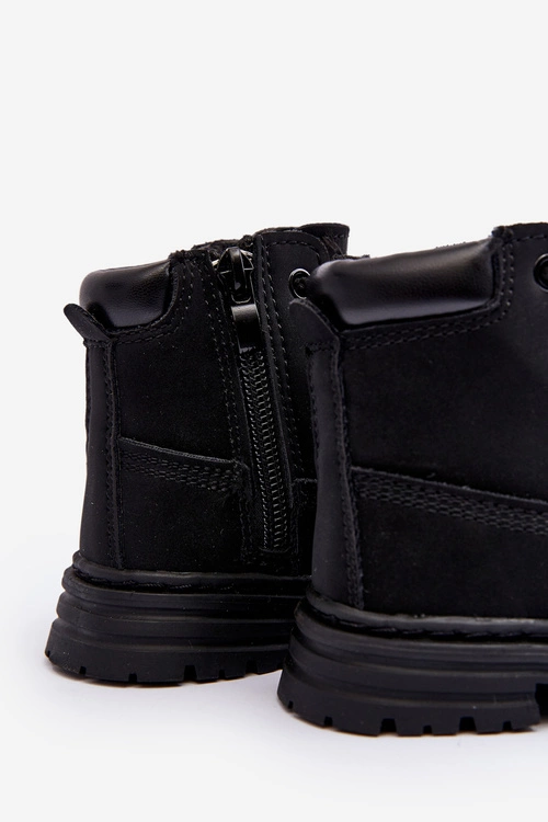 Dziecięce Botki Trapery Na Suwak Czarne Bansi