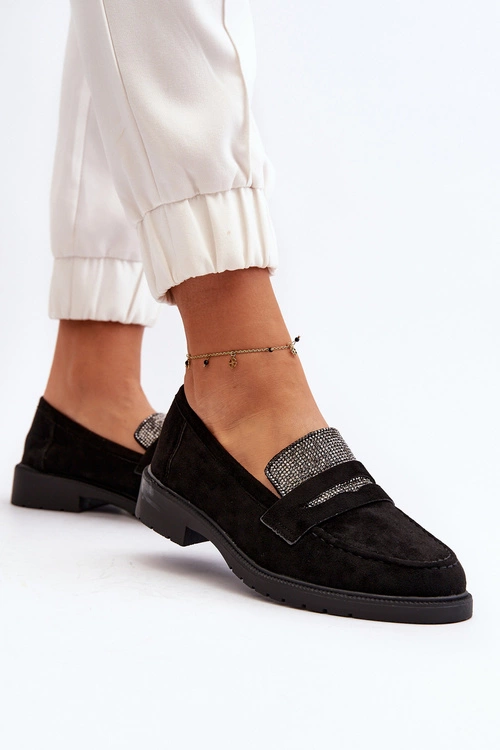 Damskie Zdobione Mokasyny Czarne Dananei