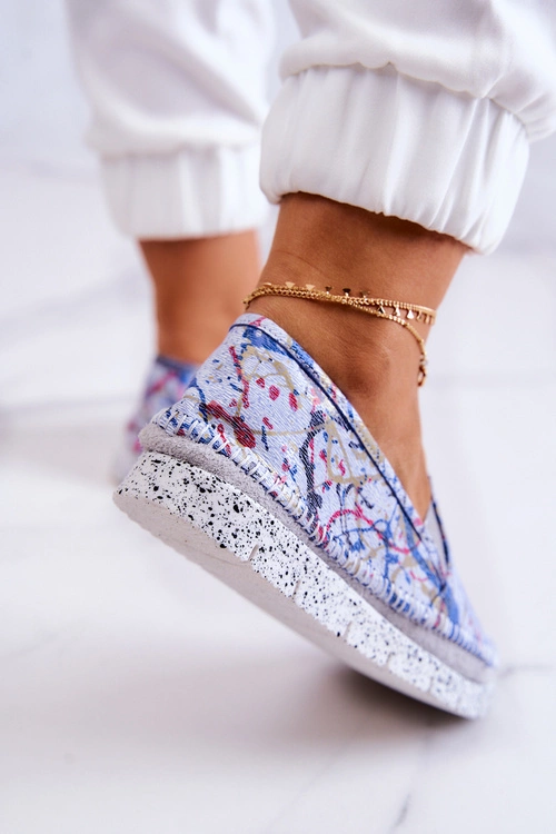 Damskie Półbuty Wsuwane Skórzane Maciejka 03512-39 Niebieskie