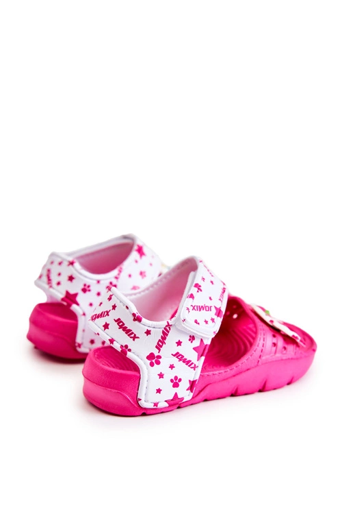 Dziecięce Lekkie Sandały Z Ozdobami Ciemnoróżowe Trusty