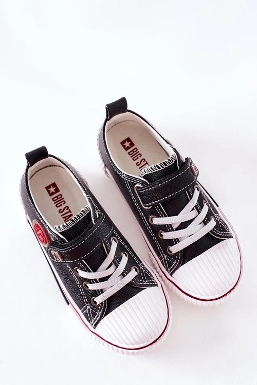 Dziecięce Skórzane Trampki BIG STAR II374042 Czarne