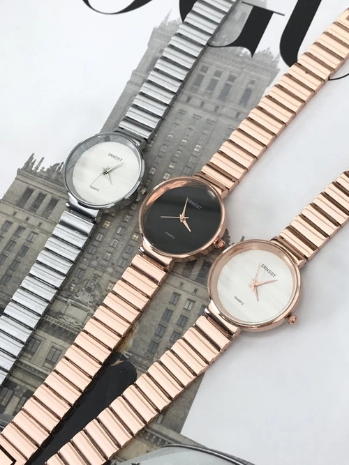 Damski Zegarek Ernest Claudie Różowe Złoto