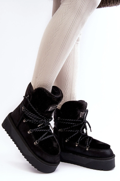 Wegańskie Śniegowce Na Platformie Wodoodporne D.Franklin DFSH371008 Czarne