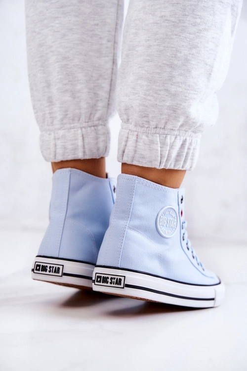 Damskie Wysokie Trampki Big Star JJ274209 Niebieskie