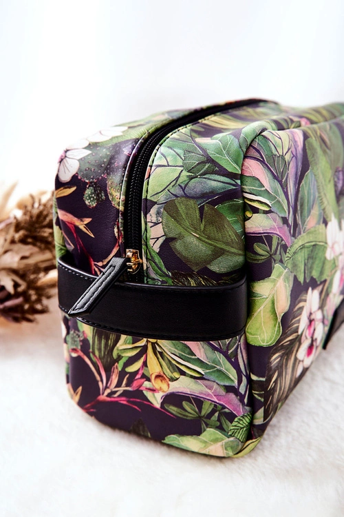 Duża Kosmetyczka NOBO L0030-CM08 Czarno-Zielona