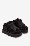 Dziecięce Sneakersy Ocieplane Futerkiem Czarne Mireen