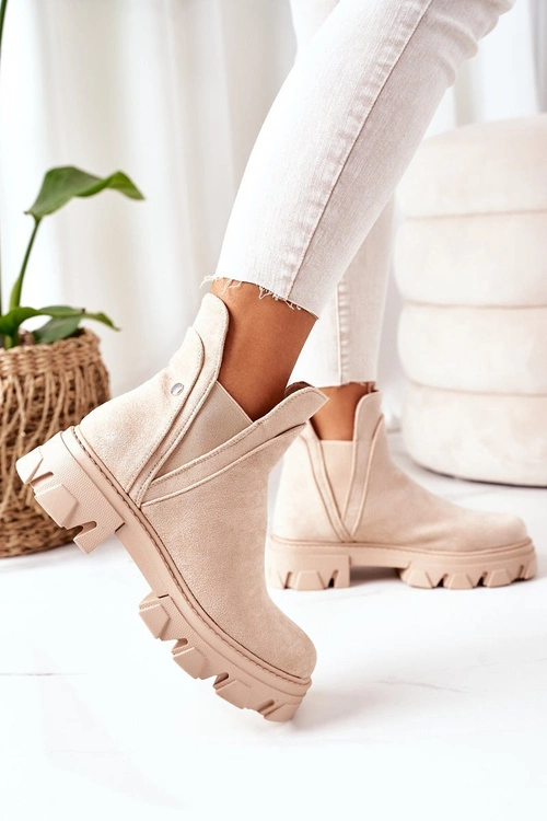 Ocieplane Botki Sztyblety Beżowe Good Idea
