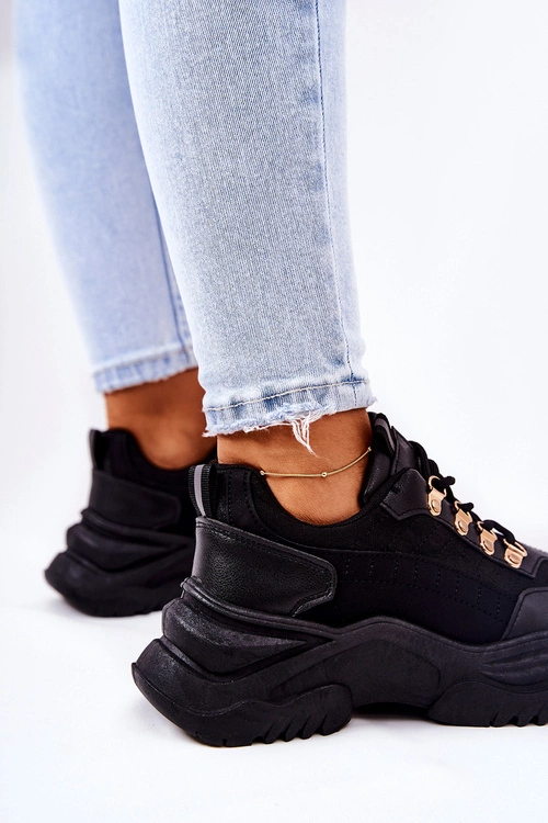 Sportowe Buty Na Platformie Czarne Flynn