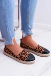 Damskie Espadryle Leopard Flaty