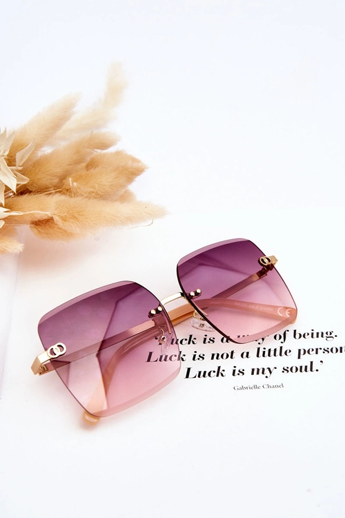 Duże Damskie Okulary Przeciwsłoneczne 400UV E4721 Złoto-Beżowe