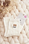 Wzorzyste Damskie Skarpety Z Misiem Białe - Wzór 2