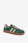 Zamszowe Sneakersy Damskie Zielone Sirella