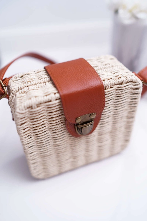 Torebka Pleciona Kuferek Sznurkowy Ellisa Beż