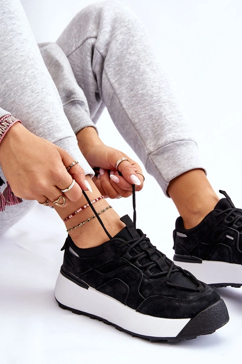 Damskie Buty Sportowe Na Platformie Czarne Dakari