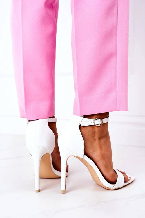 Eleganckie Sandały Na Szpilce Lu Boo Białe