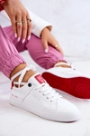 Skórzane Tenisówki Big Star JJ274212 Biało-Czerwone