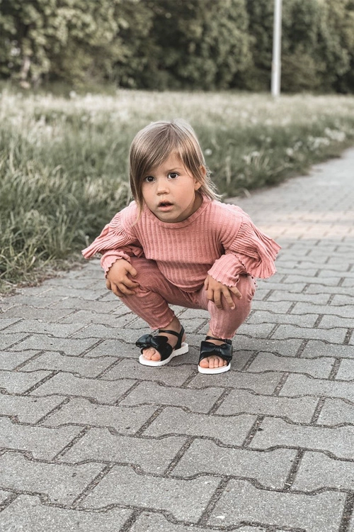 Dziecięce Sandały Z Kokardą Czarne Abbie